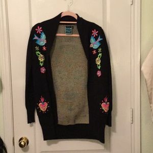 Too Fast Sugar Skull Sweater Knit Cardigan